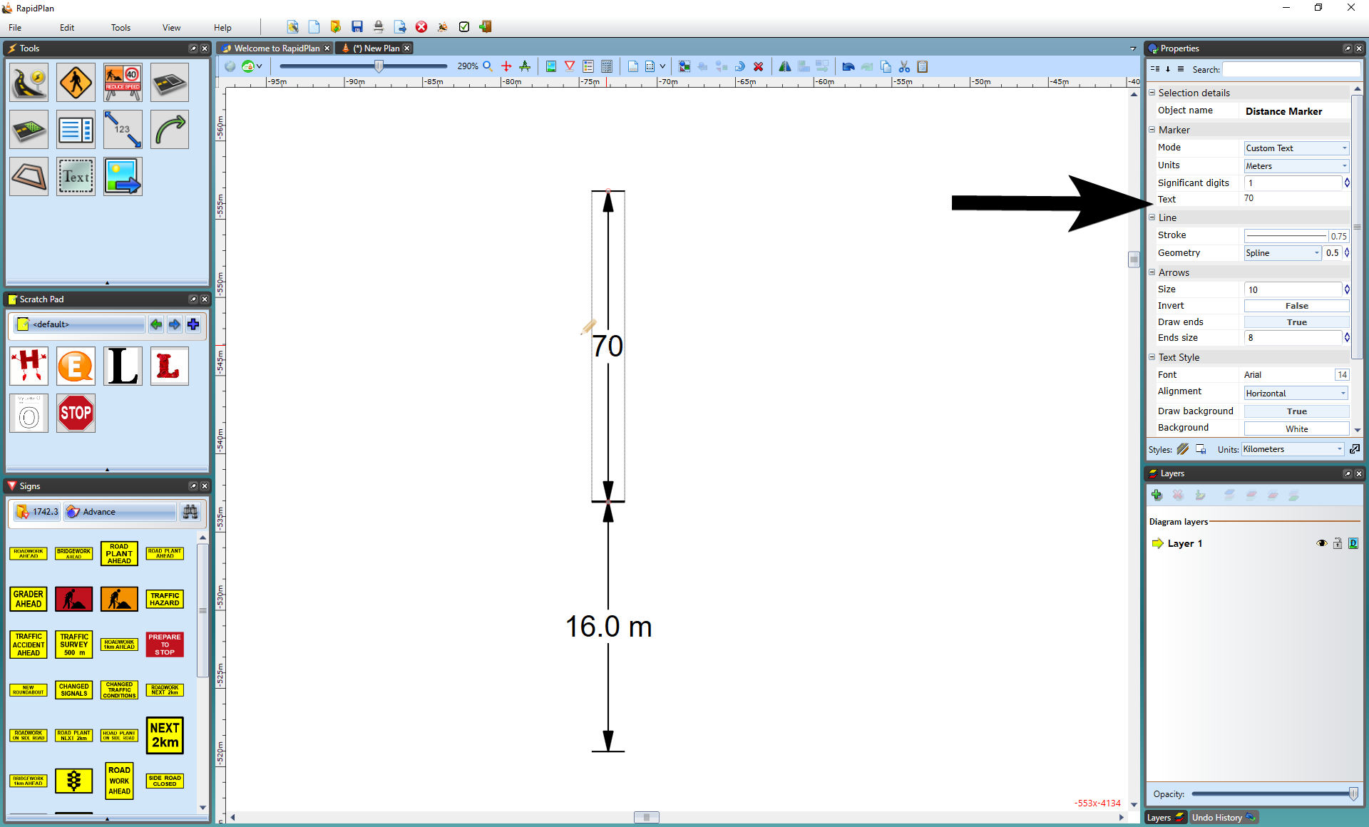 Changing_the_Distance_on_a_Distance_Marker