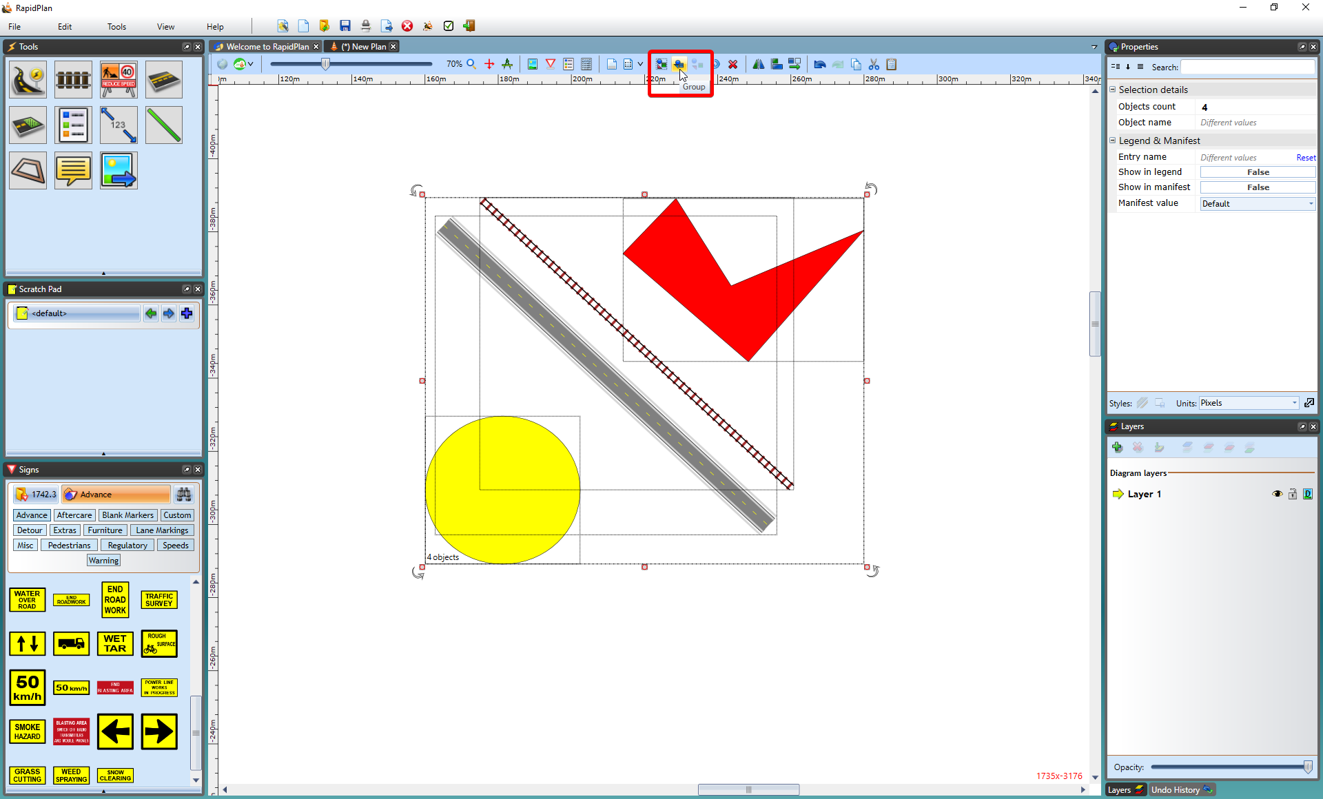 Grouping_Objects_using_the_Toolbar