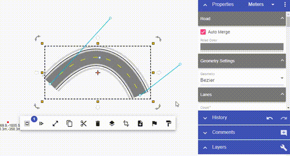 Hold Shift to hide Bezier handles