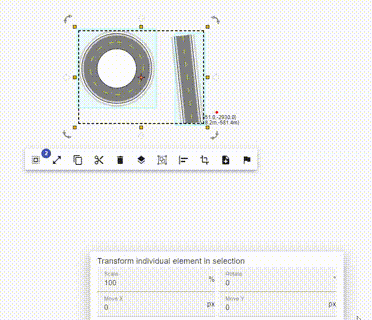 Resize selected objects proportionally from the Transform menu