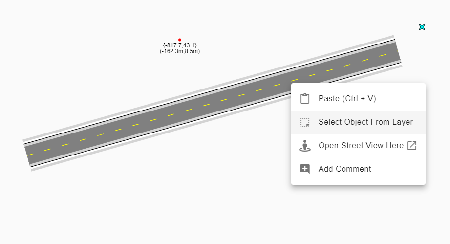 Select an object from another layer using the context menu