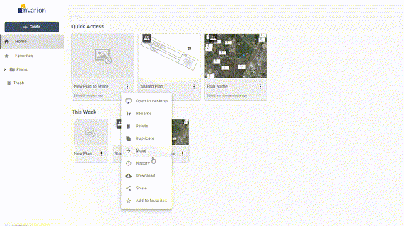 Share a plan with collaborators from Invarion Cloud